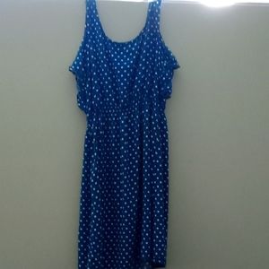 Xhilaration royal blue polka dot dress 20.00